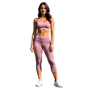 OTIS Activewear Pink Cropped Leggings With Pockets Women's Medium NWT